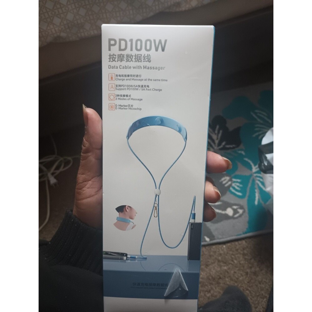 Neck Massager USB C Cable & Phone Lanyard 100W PD Fast Charging Data Cord